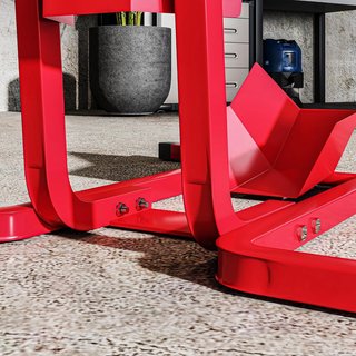 Caballette de Moto Regulable en 3 Niveles, Caballette Elevador 250 Kg Máx en Metal con Agujeros, 60X55X43 Cm, Rojo
