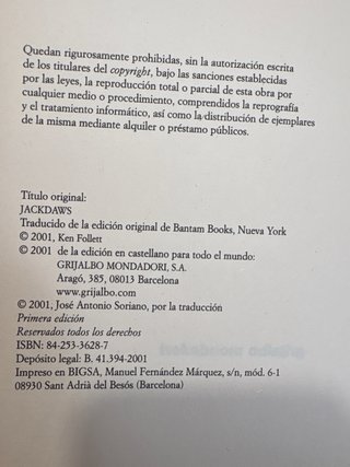 Libros belicos de Ken Follet. 3€ unidad