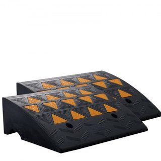 Rampas de Curb de Goma 2 Paquete, Altura de Elevación de 6" Capacidad de 33069 lbs/15 T Rampas de Umbral Pesadas, Rampas de Entrada con Estructura de Rejilla Estable para Coches, Sillas de Ruedas,...