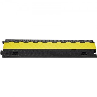 Rampas de Protección de Cables, 91.8x25x4.3 cm 2 Canales, Capacidad de 9979 kg/eje, Cubierta de Cable de TPU Pesada, Rampas de Protección de Mangueras, Bache de Tráfico con Tapa Abatible de TPR, p...