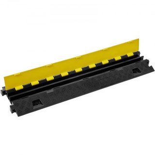 Rampas de Protección de Cables, 91.8x25x4.3 cm 2 Canales, Capacidad de 9979 kg/eje, Cubierta de Cable de TPU Pesada, Rampas de Protección de Mangueras, Bache de Tráfico con Tapa Abatible de TPR, p...