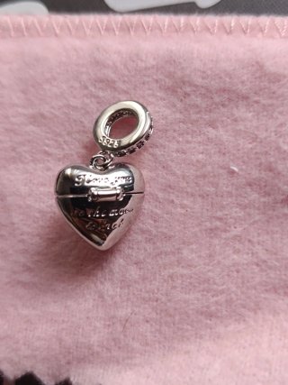 Charm Plata S925 Corazón Rosa