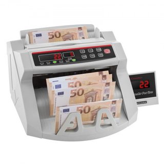 Contador de Billetes con Pantalla LED, Contador de Billetes Profesional con Detector de Falsificaciones, UV/MG, 1000 Billetes por Minuto, Cuenta Solo el Número de Hojas