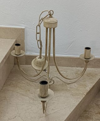 Lámpara colgante beige/blanca