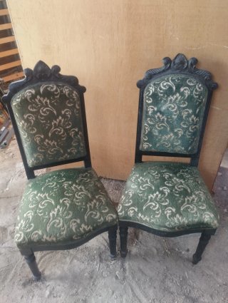 Sedie Vintage in Velluto e Legno
