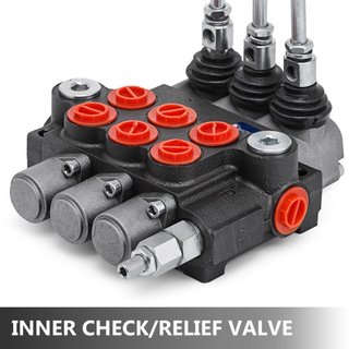 Válvula de Control Hidráulico de 3 Bobinas Válvula de Control Direccional Hidráulica de 11GPM Válvula Hidráulica de Doble Acción para Tractores Cargadores Tanques