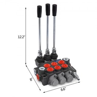 Válvula de Control Hidráulico de 3 Bobinas Válvula de Control Direccional Hidráulica de 11GPM Válvula Hidráulica de Doble Acción para Tractores Cargadores Tanques