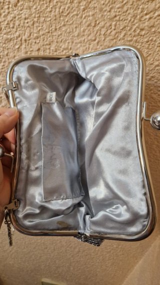 Bolso fiesta plateado metálico