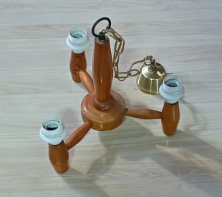 Lámpara colgante madera y metal