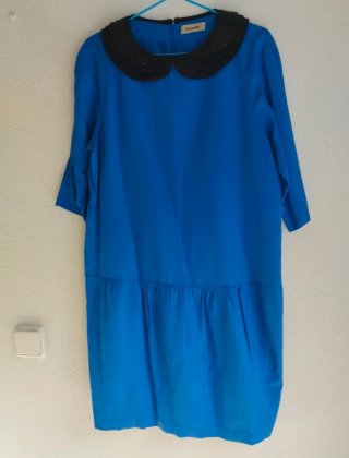Vestido azul cuello baby doll