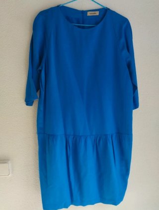 Vestido azul cuello baby doll