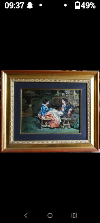 Vecchio quadro dipinto ad olio-Concetta Pane