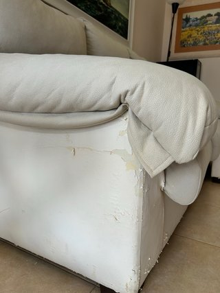 Sofá chaise longue beige tela