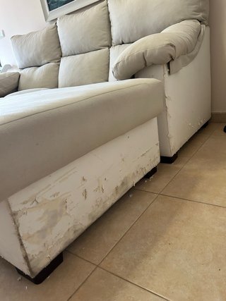 Sofá chaise longue beige tela