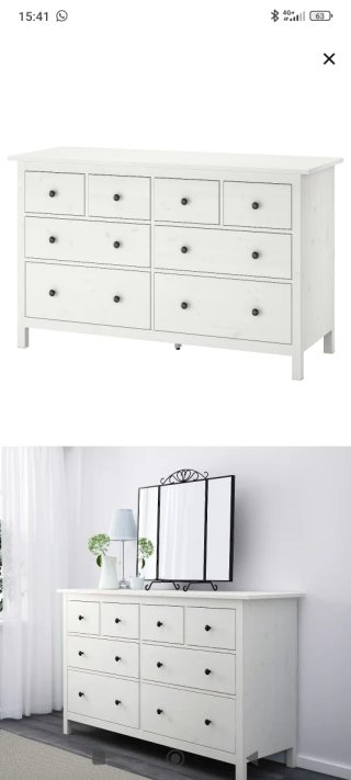 Cómoda blanca de madera