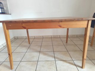 Mesa de madera rústica 100x119x75cm