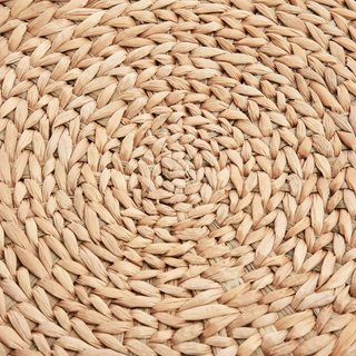 Pouf Contenitore Rotondo con Rivestimento, in Rattan Lepironia, Pouf con Contenitore, Poggiapiedi, Tavolino da Salotto, Stile Boho, Ø43X43Cm, Cachi