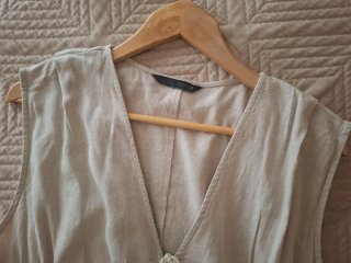 Vestido Zara Beige Talla XL