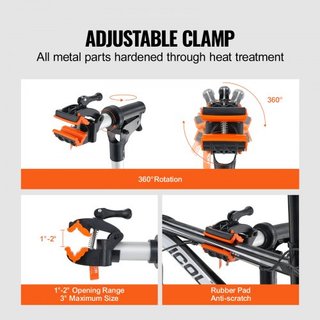 Soporte de Reparación de Bicicletas, Soporte de Reparación de Bicicletas de Aluminio de 30 kg, Soporte de Mantenimiento de Bicicletas de Altura Ajustable con Bandeja Magnética y Brazo Telescópico,...