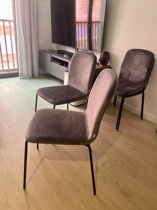 Juego de 4 sillas de comedor terciopelo