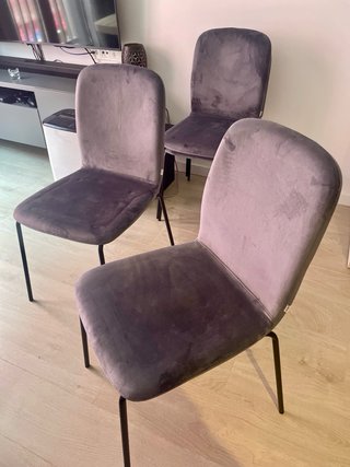 Juego de 4 sillas de comedor terciopelo
