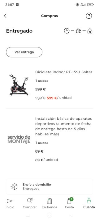 Bicicleta de Spinning Salter PT-1591