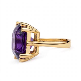 Anillo sello grande amatista cojín - vermiel