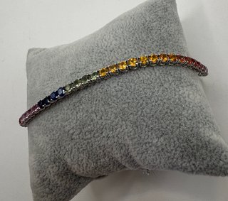 Pulsera Oro 18k Zafiros Rainbow