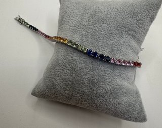Pulsera Oro 18k Zafiros Rainbow