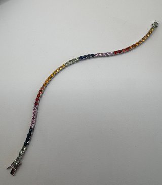 Pulsera Oro 18k Zafiros Rainbow