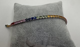 Pulsera Oro 18k Zafiros Rainbow