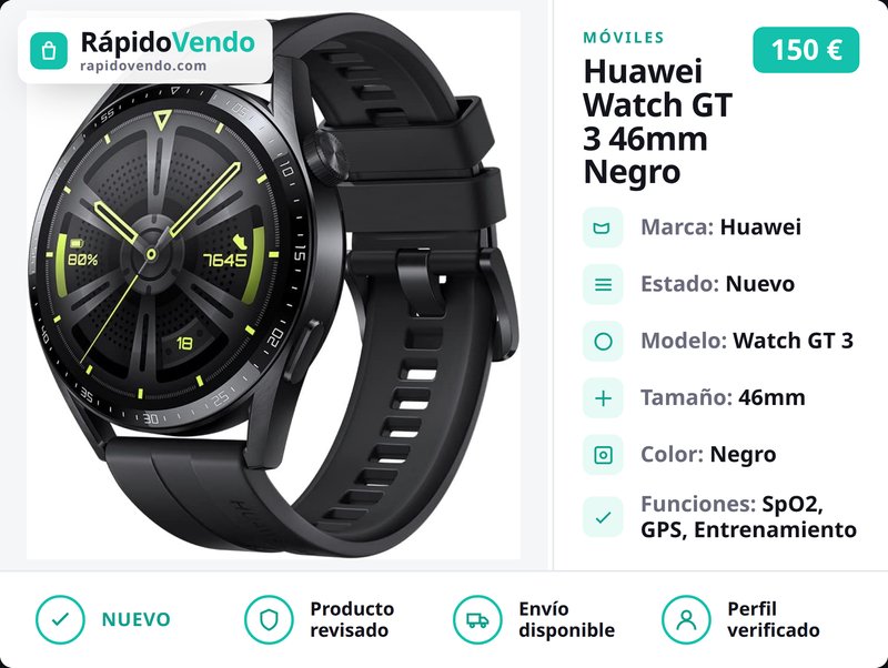 Huawei Watch GT 3 Active 46mm Negro
