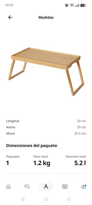 Mesa de bambú plegable