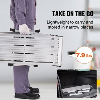 Plataforma de Trabajo Plegable, Capacidad de Carga de 330 lbs, Escalera de Aluminio para Yeso, Banco de Trabajo Pesado con Pies Antideslizantes, Ideal para Lavar Vehículos, Limpiar, Pintar, Decorar