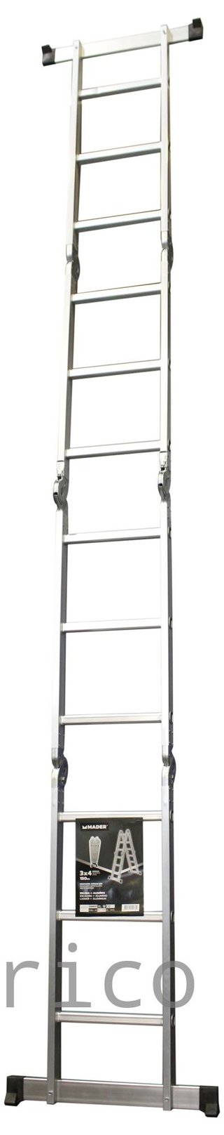 Escalera Multisusos Aluminio Profesional 4x3 Peldaños Plataforma - 10086