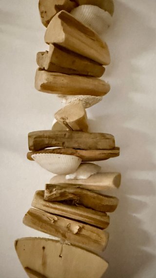 Adorno Pez Madera y Conchas