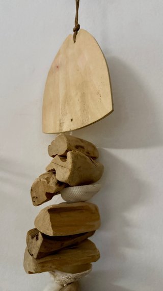 Adorno Pez Madera y Conchas