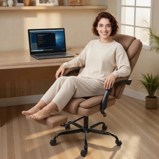 Silla de oficina ergonómica con reposapiés