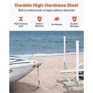 Guía de Remolque para Barcos, Polos de Guía de Remolque Ajustables de 1219.2mm, 2PCS Guías de Remolque de Acero de Alta Dureza, Guías de Remolque con Tubos de PVC, para Remolque de Barco de Esquí,...