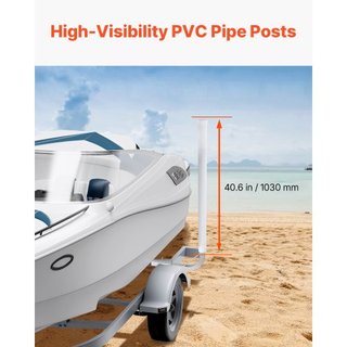 Guía de Remolque para Barcos, Polos de Guía de Remolque Ajustables de 1219.2mm, 2PCS Guías de Remolque de Acero de Alta Dureza, Guías de Remolque con Tubos de PVC, para Remolque de Barco de Esquí,...