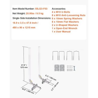 Guía de Remolque para Barcos, Polos de Guía de Remolque Ajustables de 1219.2mm, 2PCS Guías de Remolque de Acero de Alta Dureza, Guías de Remolque con Tubos de PVC, para Remolque de Barco de Esquí,...