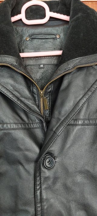 Chaquetón piel negro vintage