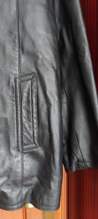 Chaquetón piel negro vintage