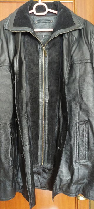 Chaquetón piel negro vintage