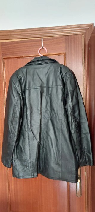 Chaquetón piel negro vintage