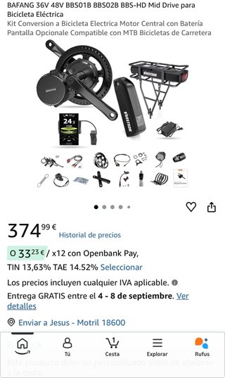Kit Motor Eléctrico Bici