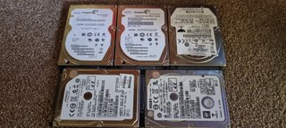 Lote completo de 5 hdd 2,5 de 500gb