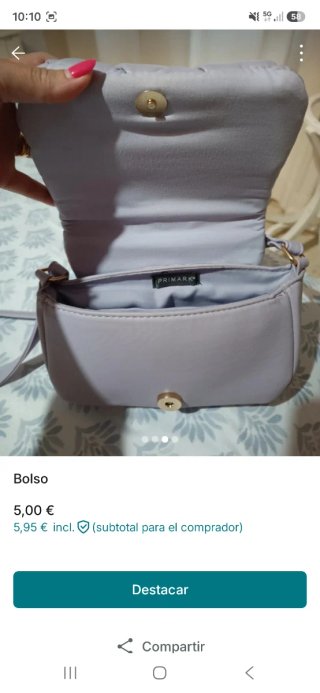 Bolso pequeño lila clarito muy chulo