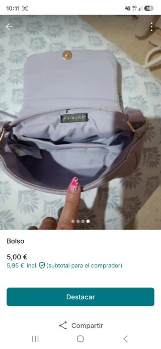 Bolso pequeño lila clarito muy chulo