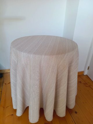 Mesa camilla redonda 70cm, con cristal y mantilla